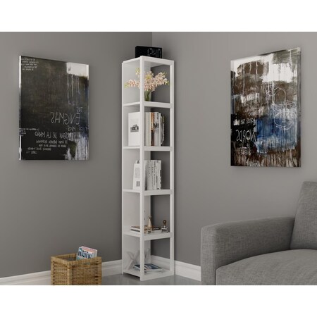 Kd 70 in. Texas Cubic Bookcase - White KD3463417